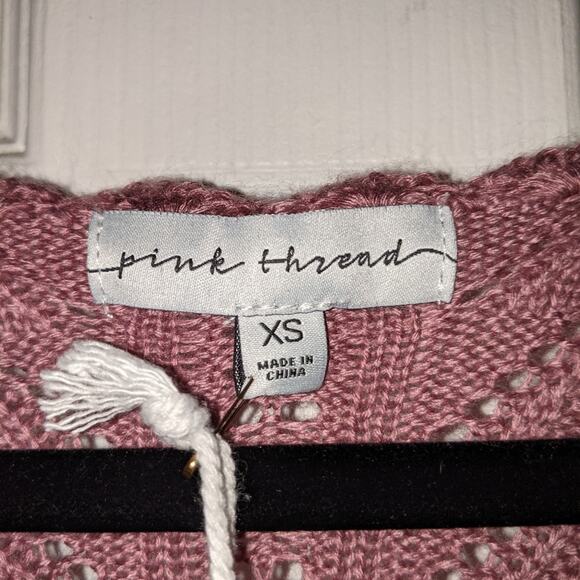 Pink Thread RP Everyday Shop Ruffle Pointelle Sweater XS - Picture 6 of 13